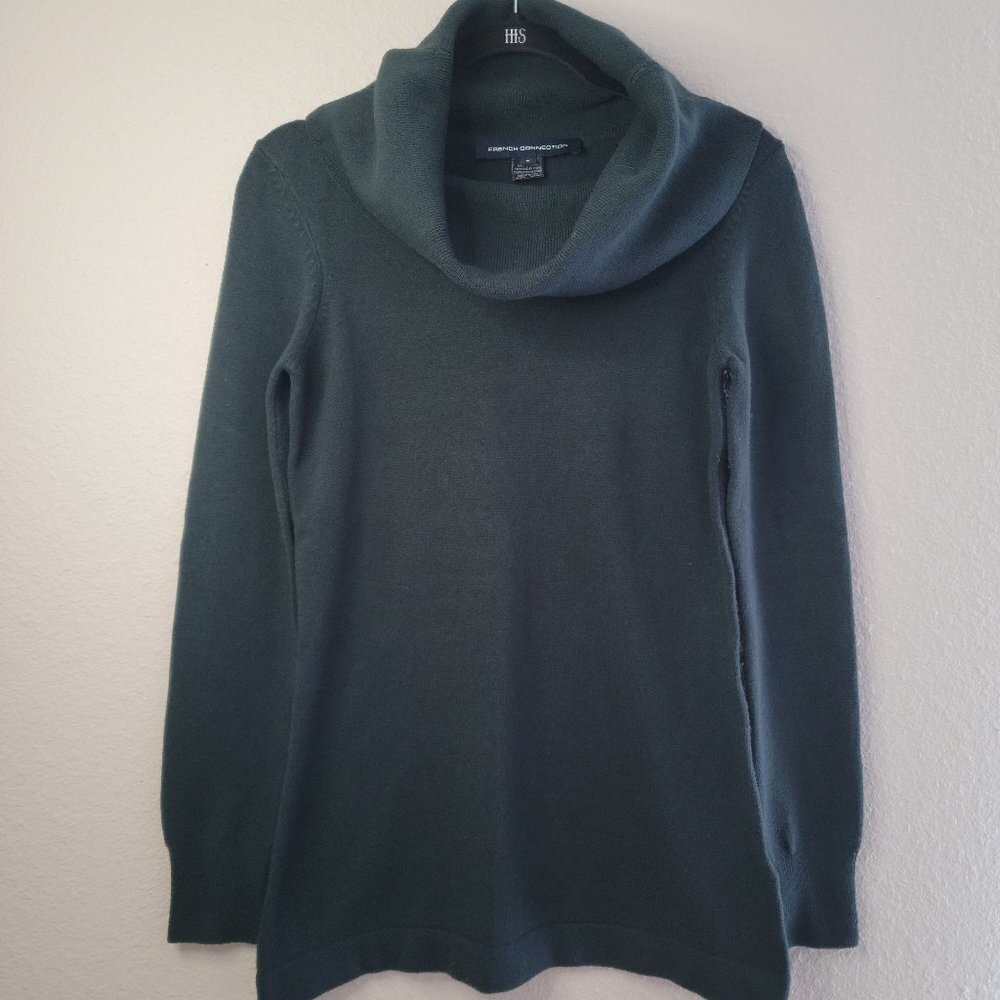 French Connection Deep Teal Cowlneck Sweater Size S